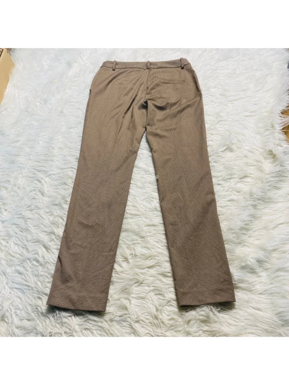 HM Pant Womens 6 Checked Plaid Brown Dress Pants Straight Career Collegiate Prep